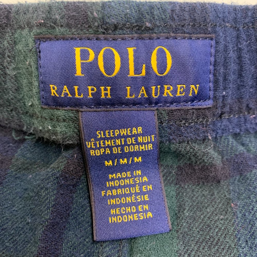 Polo Ralph Lauren Sleep Pants Plaid Green Blackwatch Elastic Waist Mens Size L - Picture 4 of 5